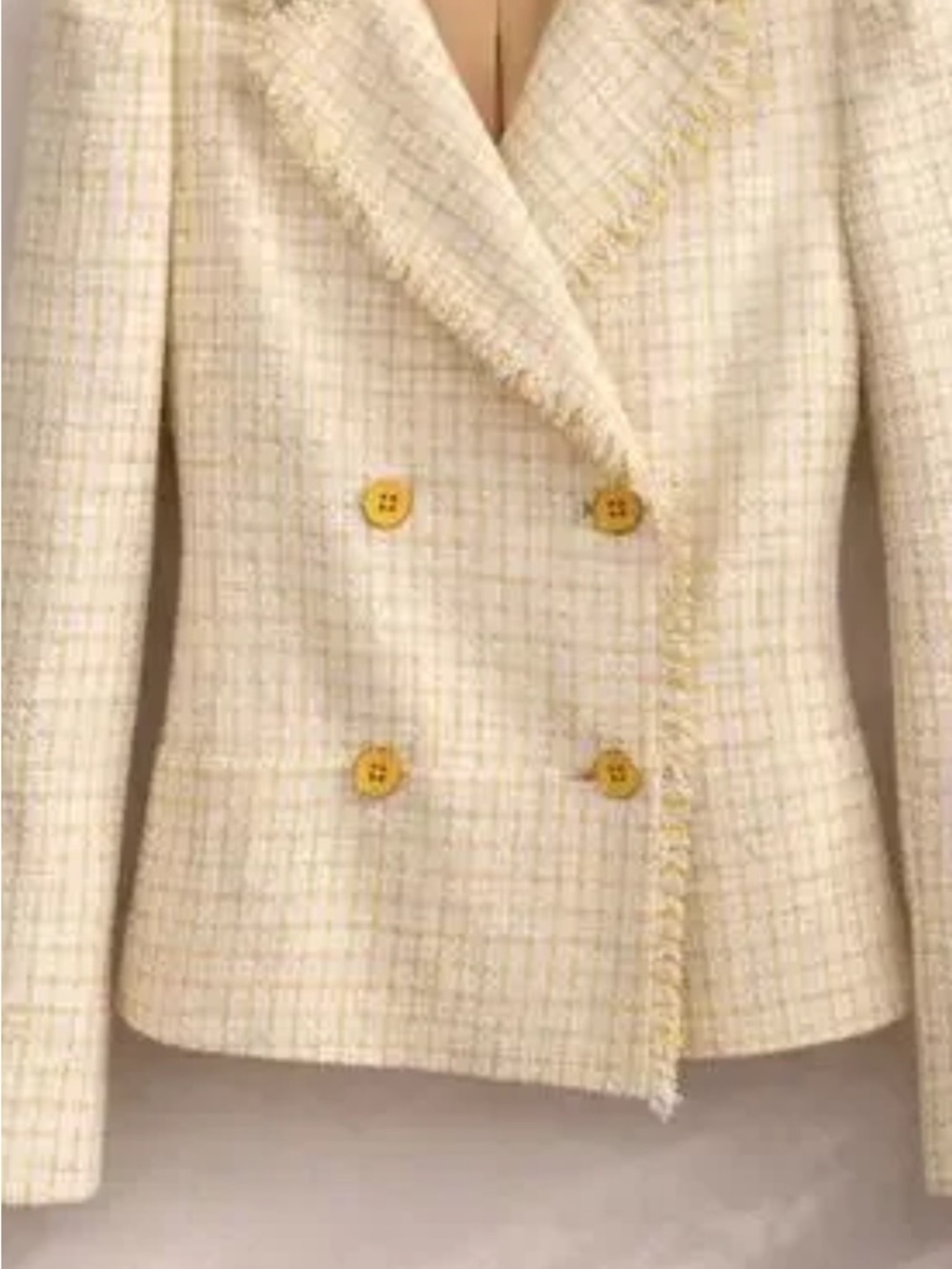 LIZ CLAIBORNE Cream Tweed Blazer Size 8 NWT  Lightweight
